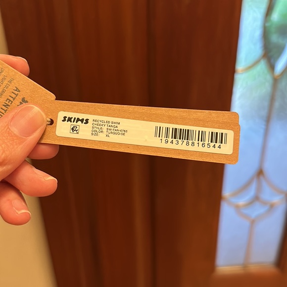 SKIMS SWIM TANK BIKINI TOP & CHEEKY TANGA BOTTOMS in Turquoise NEW - Picture 13 of 13